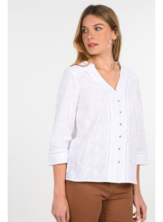 FILON - CHEMISE BRODERIES ANGLAISES - BLANC - Un Jour Ailleurs