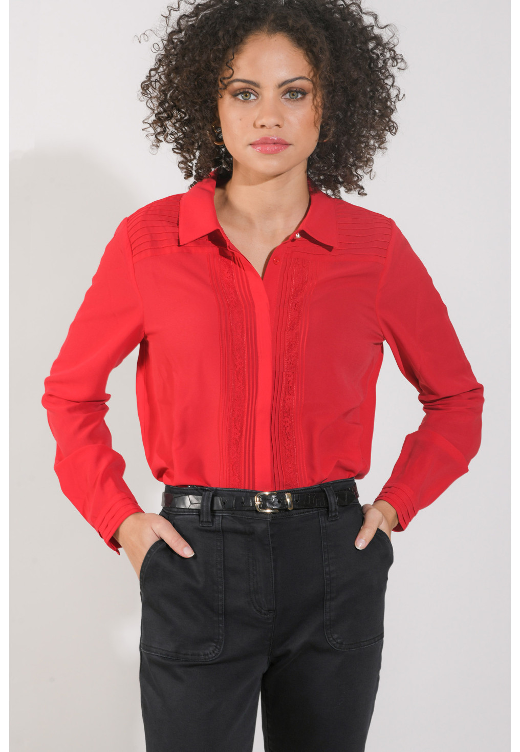 GIROUETTE - CHEMISE ML - ROUGE - Un Jour Ailleurs