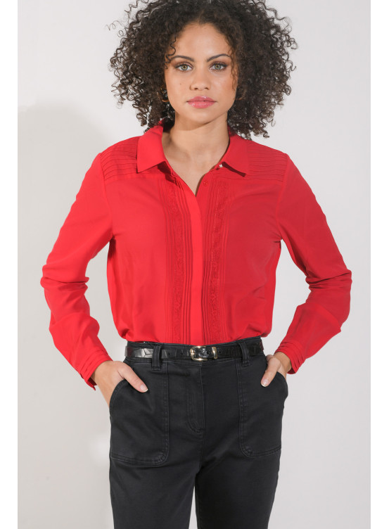 GIROUETTE - CHEMISE ML - ROUGE - Un Jour Ailleurs