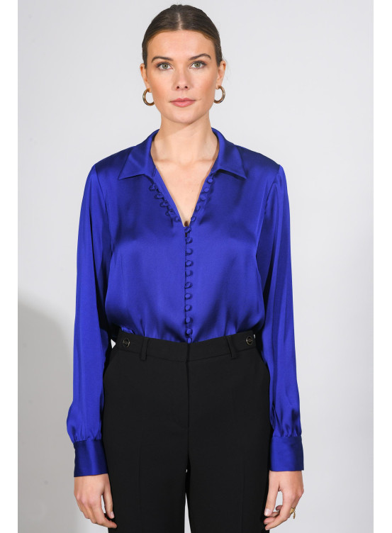 GOUDA - CHEMISE ML - COBALT - Un Jour Ailleurs