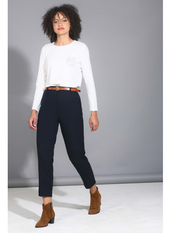 GRAHM - PANTALON 7/8 - MARINE - Un Jour Ailleurs