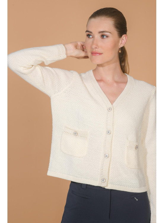 LUX - GILET ML - CREME - Un Jour Ailleurs