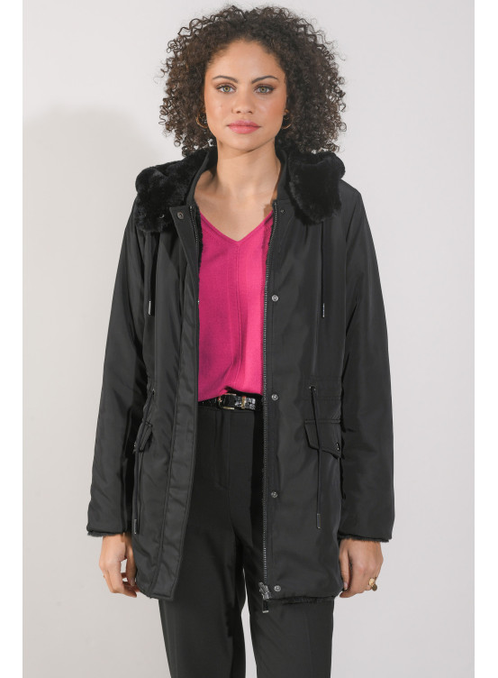 LAXIA - PARKA REVERSIBLE - NOIR - Un Jour Ailleurs