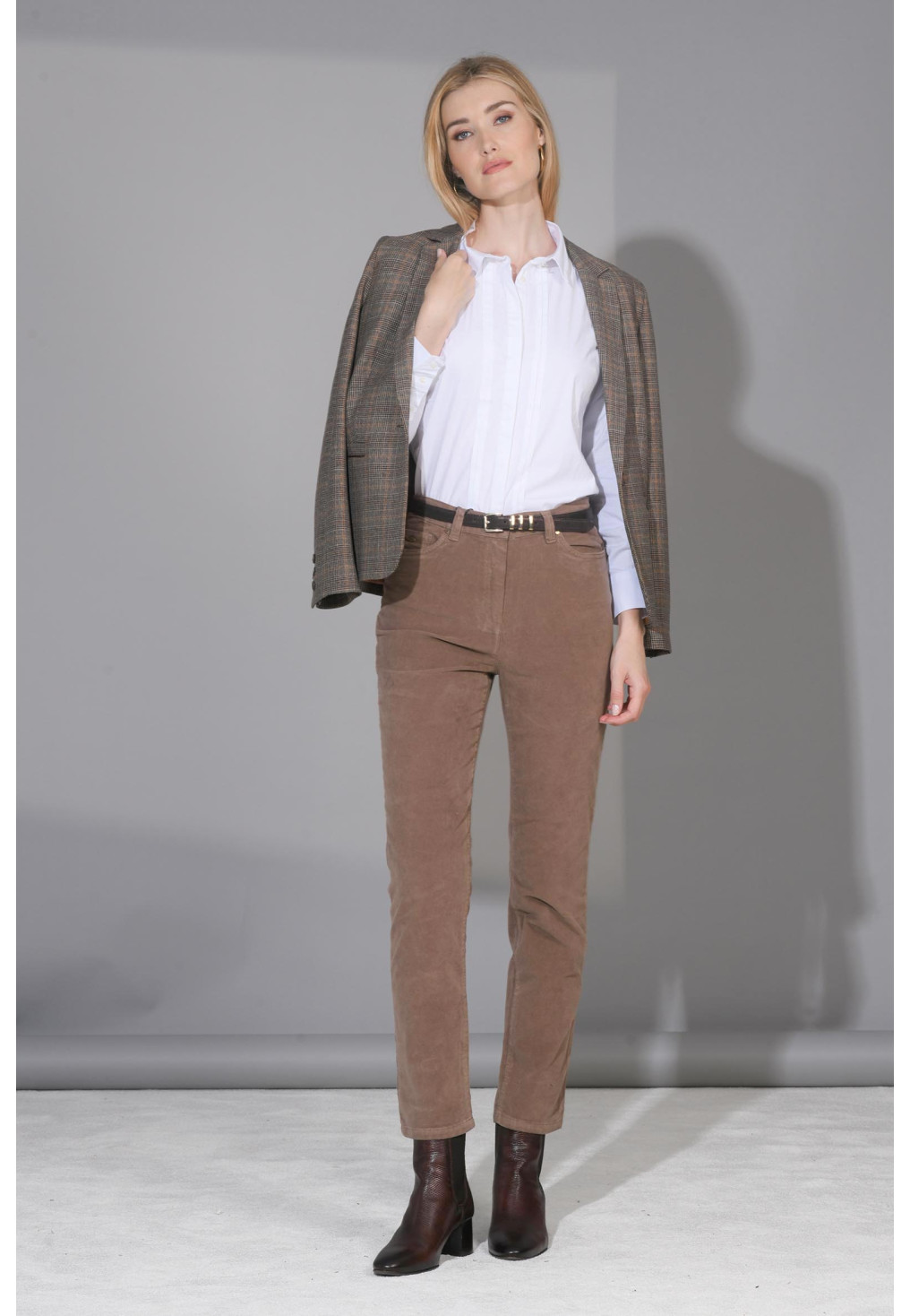 LENNY - PANT 7/8 SLIM - TAUPE - Un Jour Ailleurs