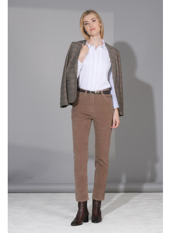 LENNY - PANT 7/8 SLIM - TAUPE - Un Jour Ailleurs