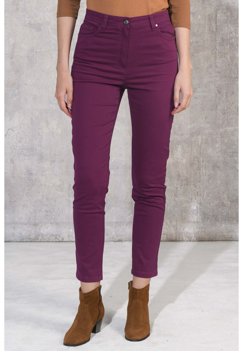 LUTHER - PANTALON 7/8 SLIM - PURPLE - Un Jour Ailleurs