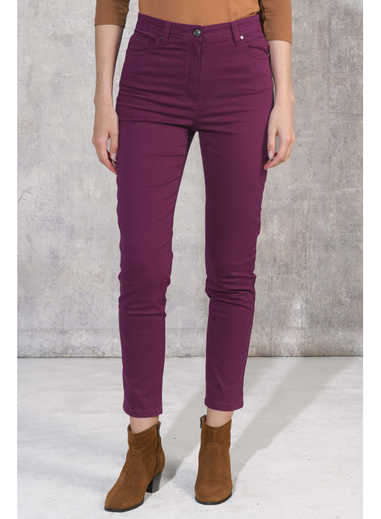 LUTHER - PANTALON 7/8 SLIM - PURPLE - Un Jour Ailleurs