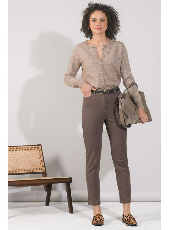 LUTHER - PANTALON 7/8 SLIM - TAUPE - Un Jour Ailleurs