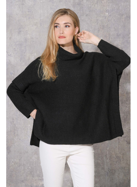 LECAPY - PULL CAPE - NOIR - Un Jour Ailleurs