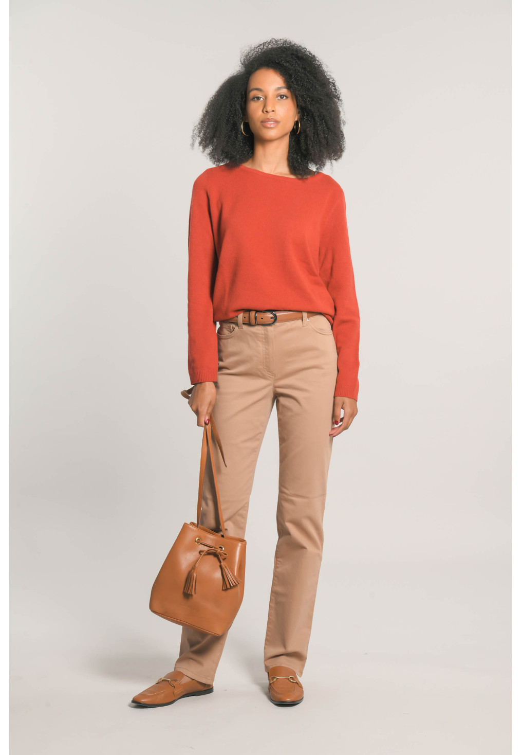 NUMI - PANTALON DROIT - CAMEL - Un Jour Ailleurs