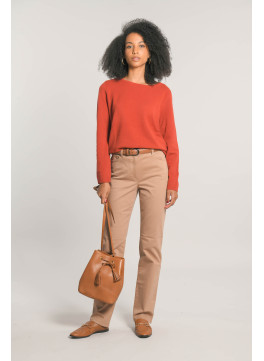 NUMI - PANTALON DROIT - CAMEL - Un Jour Ailleurs