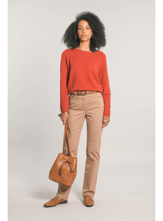 NUMI - PANTALON DROIT - CAMEL - Un Jour Ailleurs