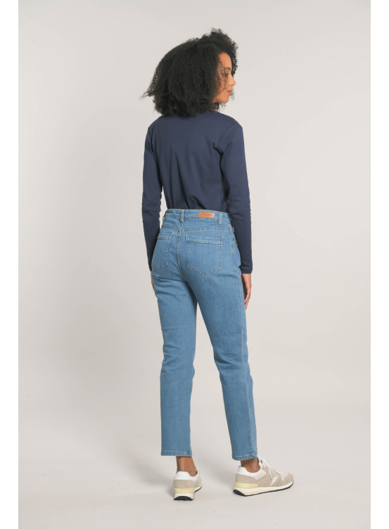 NATURE - PANTALON SLIM 7/8EME - BLEU - Un Jour Ailleurs