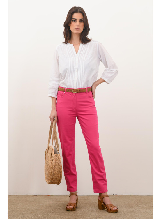 MEMPHIS - PANTALON SLIM 7/8eme - FUCHSIA - Un Jour Ailleurs