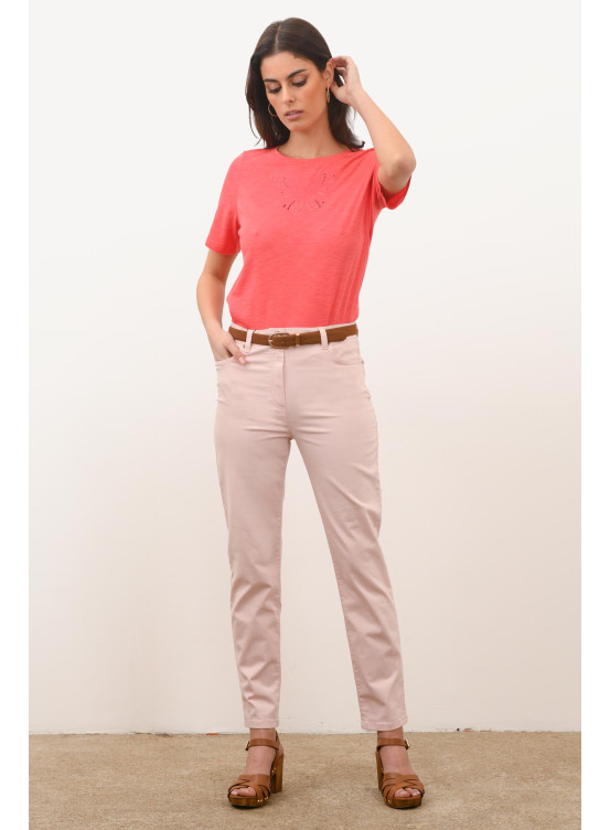 MEMPHIS - PANTALON SLIM 7/8eme - POUDRE - Un Jour Ailleurs